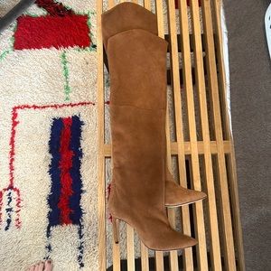 Schutz “AnaMaria” tall boot, camel suede over the knee